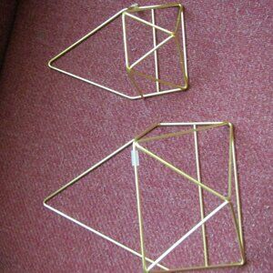 Gold Geometric Air Plant Holders Set of 2 Office Decorative Items Small Plant